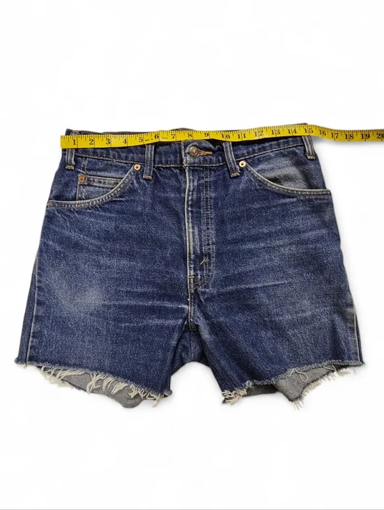 Levi's Orange Tab Vintage 505 Denim Shorts In Distressed Blue Size 30 - Picture 6 of 12